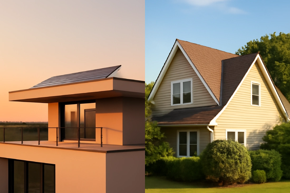 Flat Roof vs. Traditional Sloped Roofs