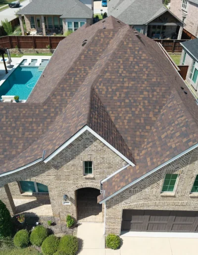 overhead view of new roof