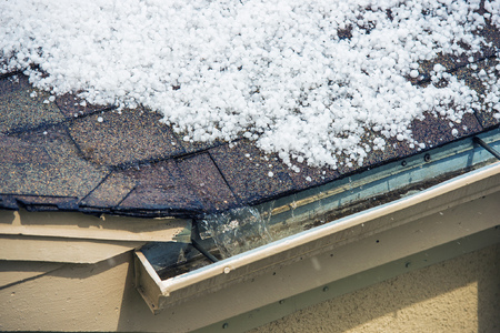 Hail damage on a roof-photo